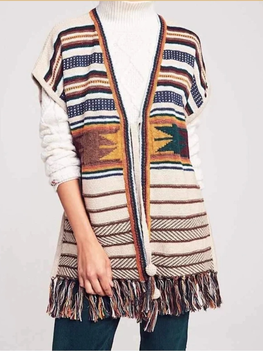 Faherty Savannah Sweater Poncho XS/S